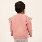 Infants Light Pink Cotton Crew Neck Casual Sweatshirt, हल्का गुलाबी, small image number null
