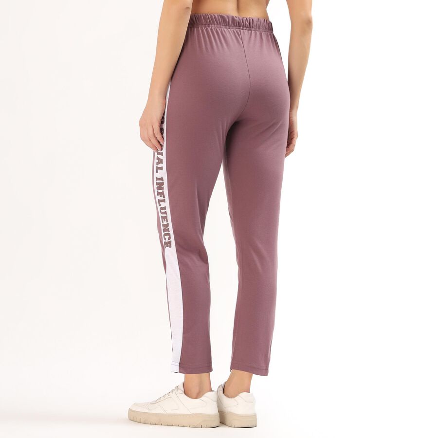 Women's Black Tapered Fit Track Pants, बैंगनी, large