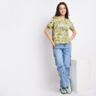 Ladies' 100% Cotton Round Neck T-Shirt, हल्का हरा, small
