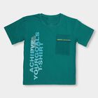Boys' 100% Cotton Half Sleeves T-Shirt, Dark Green, small image number null