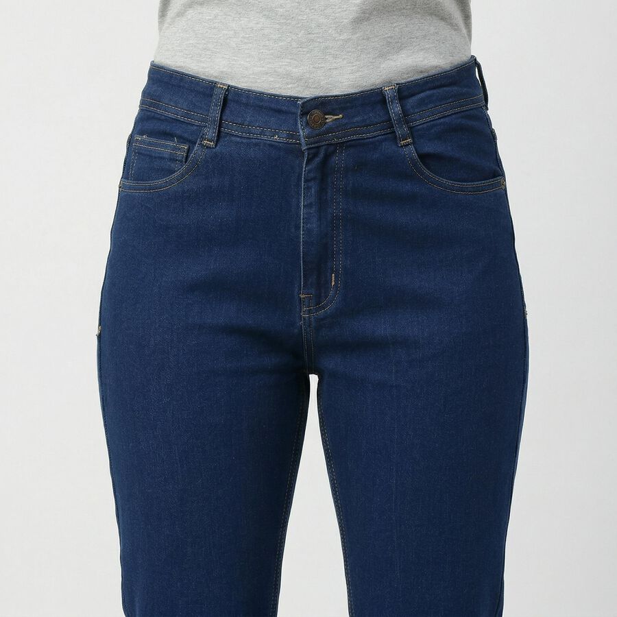 Women's Blue Slim Fit Classic Jeans, Mid Blue, large