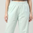 Women's Mint Green Regular Fit Printed Palazzos, Light Green, small