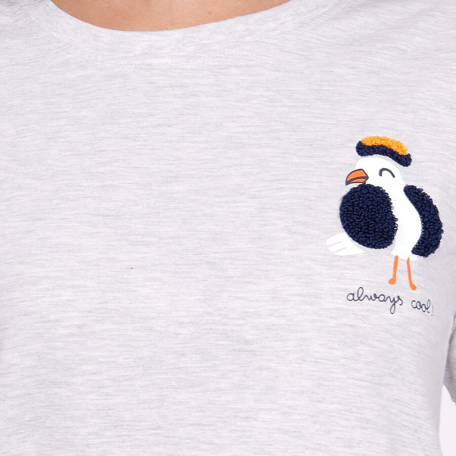 Ladies'  Crop  Top, मिश्रित हल्का ग्रे, large image number null