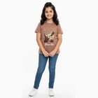 Girls' T-Shirt, भूरा, small image number null