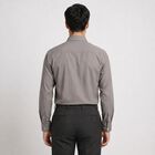 Men's Grey Regular Fit Formal Shirt, गहरा ग्रे, small