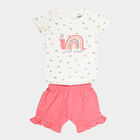 Infants Cotton Shorts Set, Off White, small image number null