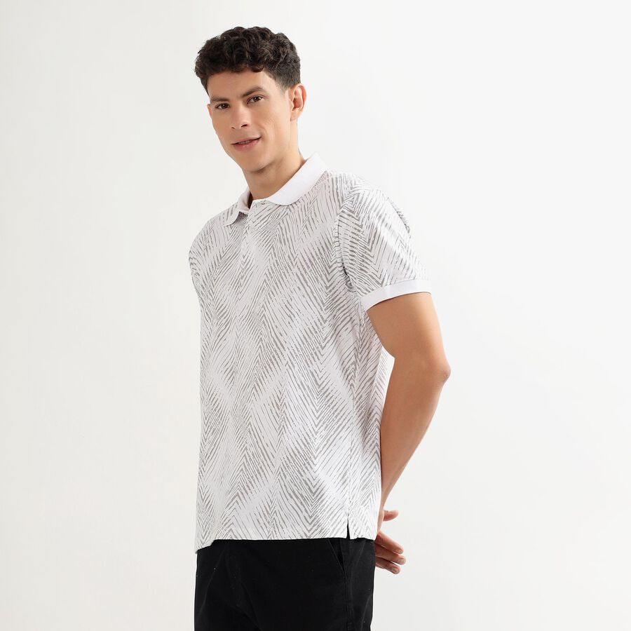 Men's 100% Cotton Collared Half Sleeves T-Shirt , Light Grey, large image number null