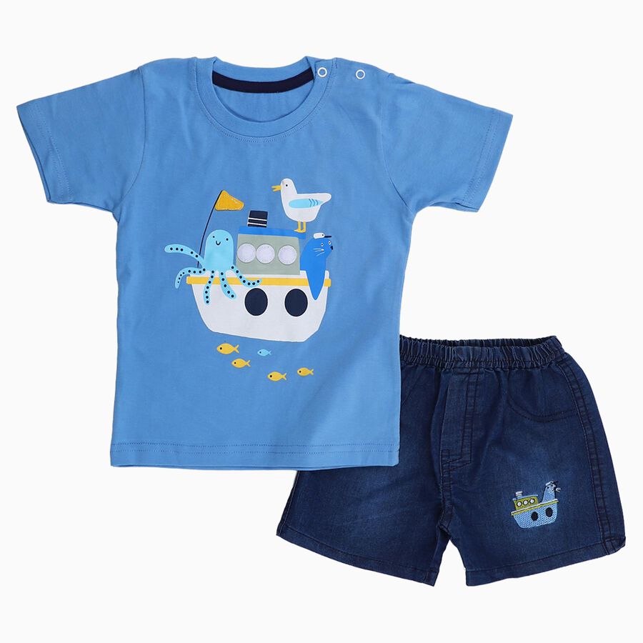 Infants' Baba Suit, Mid Blue, large image number null