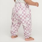 Infants' Lilac and White Elastic Waist Checkered Trousers, लाइलेक, small image number null