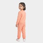 Girls Peach Round Neck Lounge Hipster Set, पीच, small