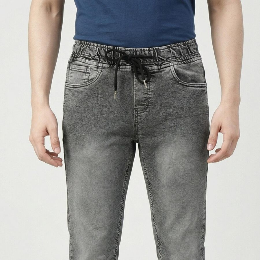 Men's Grey Slim Fit Classic Jeans, Light Grey, large