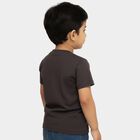 Boys Dark Charcoal Grey Crew Neck Casual T-Shirt, गहरा ग्रे, small image number null