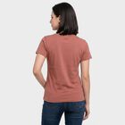 Women's Pink Round Neck Regular T-Shirt, गुलाबी, small