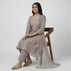 Women's Light Grey Round Neck Straight Kurta, Light Grey, small