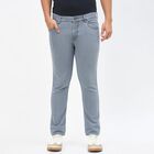 Men's Light Grey Slim Fit Five-Pocket Jeans, Light Grey, small