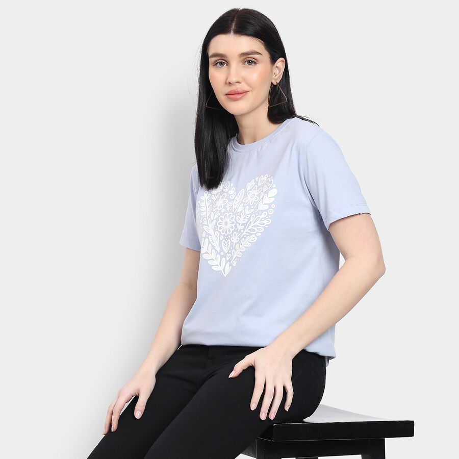 Ladies' Round Neck T-Shirt , Light Blue, large image number null