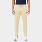 Men's Beige Slim Fit Solid Track Pants, Beige, small