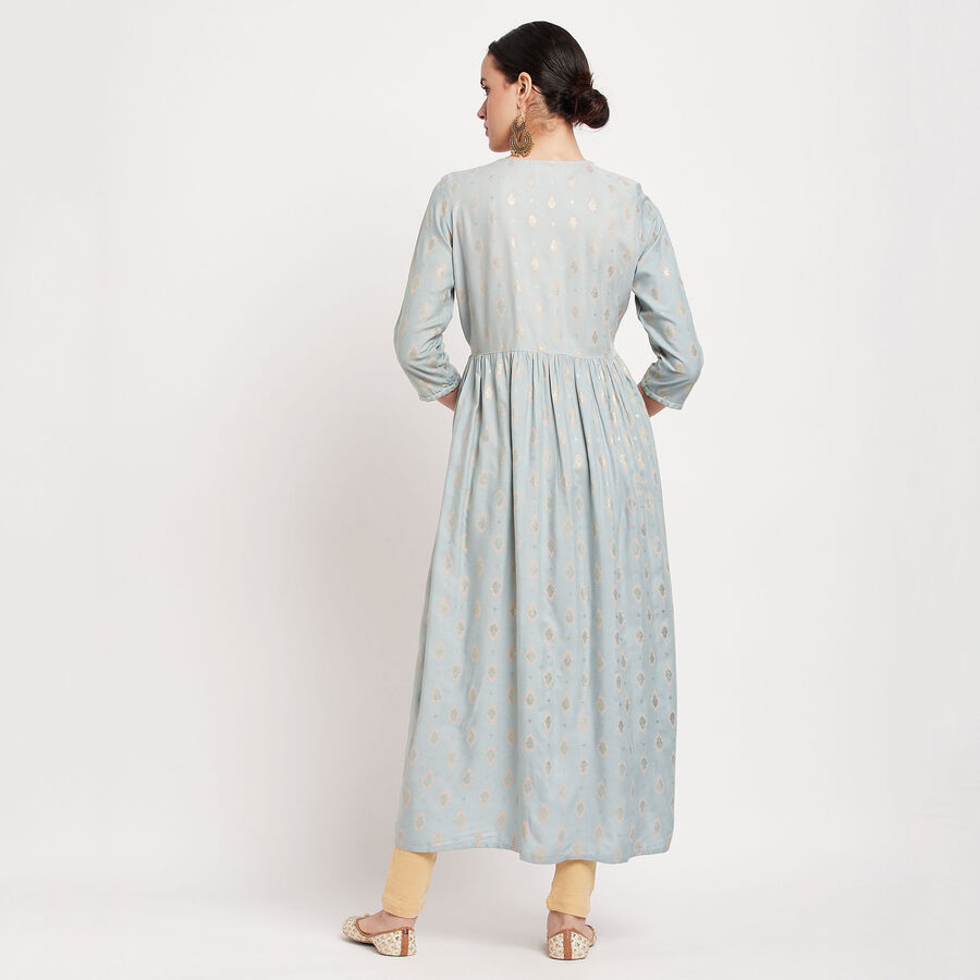 Embroidered Kurta, हल्का नीला, large image number null