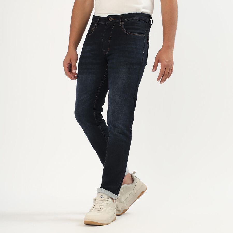 Men's Dark Indigo Skinny Fit Jeans, Dark Blue, large image number null