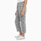 Girls' Light Grey Polka Dot Elastic Waist Capri, Melange Light Grey, small image number null
