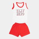 Infant Chest Printed Baba Suit, Red, small image number null