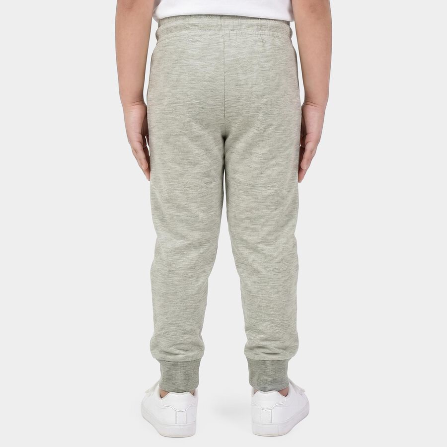 Boys Grey Jogger Graphic Printed Pyjama, Melange Light Grey, large