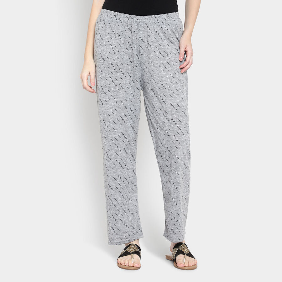 Printed Full Length Pyjama, Light Grey, large image number null