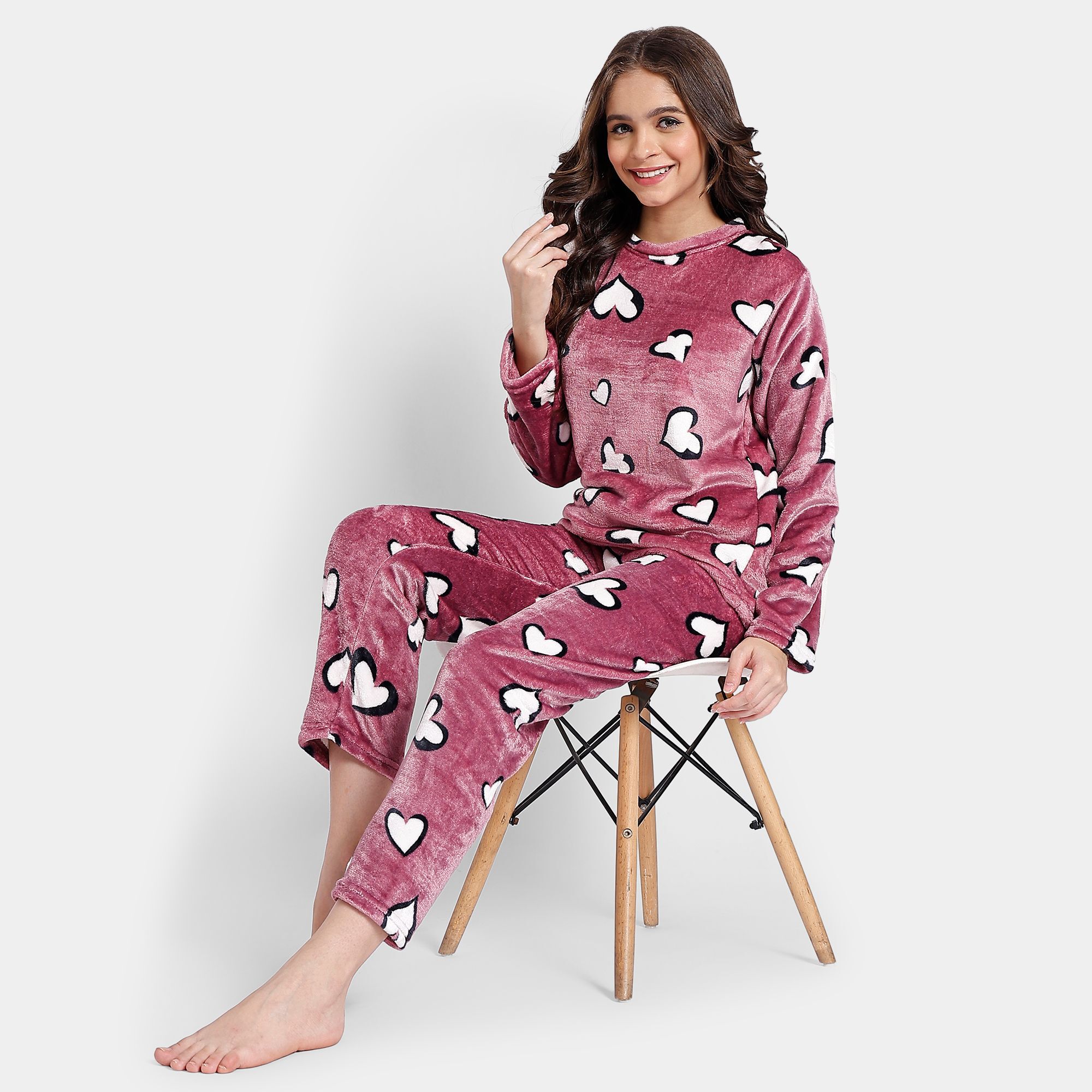 Gold Foil Ladies Winter Night Suit Vishal Mega Mart India
