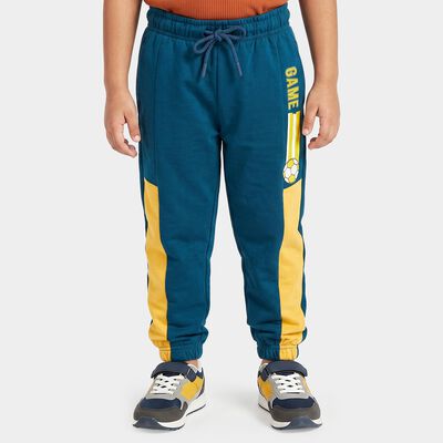 Boys' Teal Jogger Graphic Printed Cotton Blend Pyjama