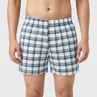 Men's White Relaxed Fit Checked Boxers, सफ़ेद, small