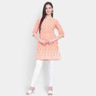 Printed 3/4th Sleeve Kurta, Peach, small image number null