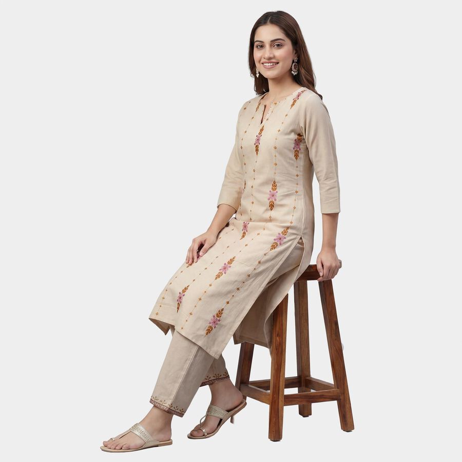 Women's Eggshell White Lace Detailed Ethnic Set, Off White, large