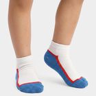 Boys' Regular Fit Ankle Length Pack of 2 Socks ( Blue, Black), सफ़ेद, small