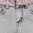 Girls' Washed Grey Slim Fit Embroidered Jeans, हल्का ग्रे, small image number null