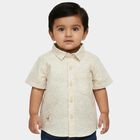 Infants Yellow Cotton Half Sleeve Classic Collar Casual Shirt, Yellow, small