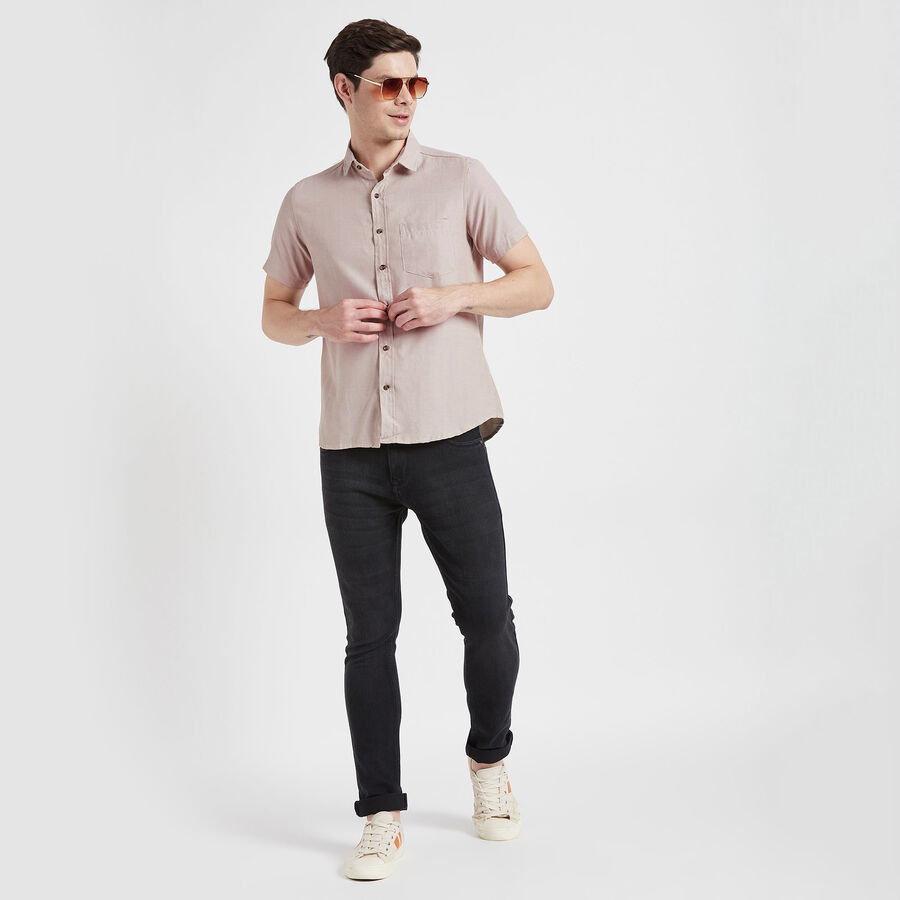 Solid Casual Shirt, Beige, large image number null