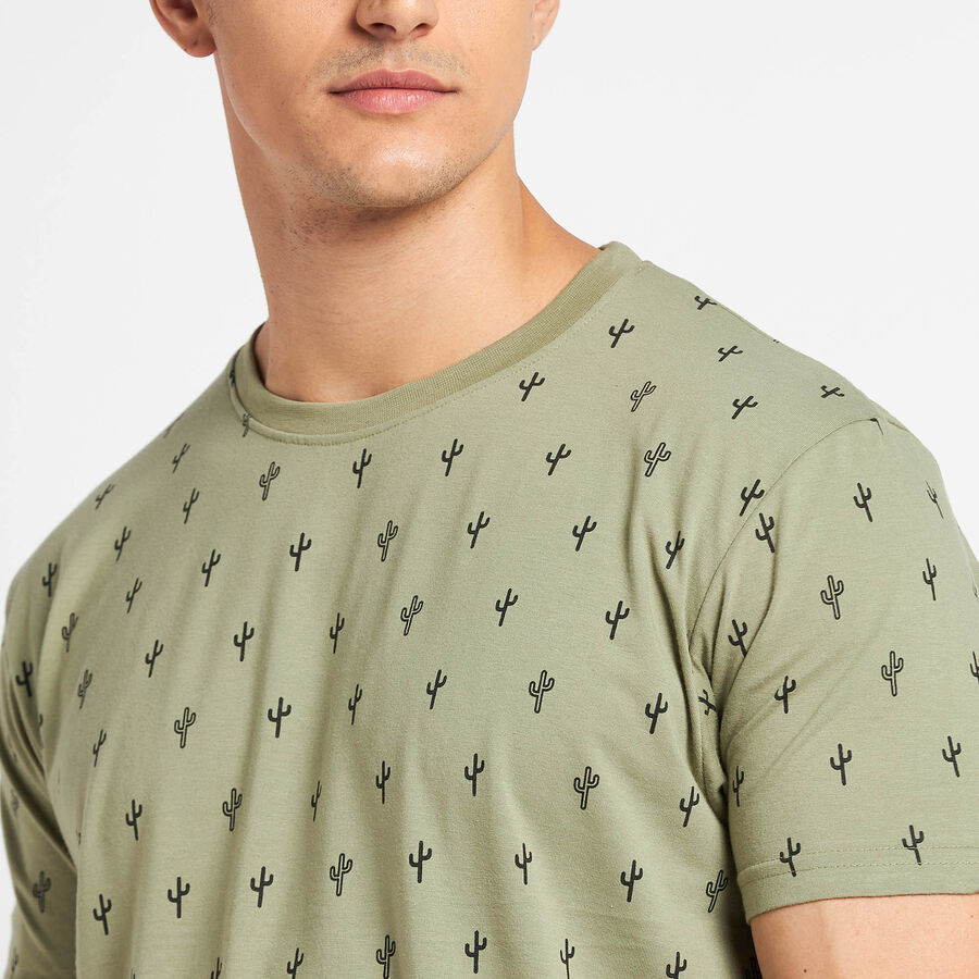 All Over Print Round Neck T-Shirt, हल्का हरा, large image number null