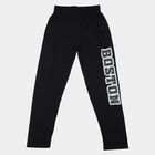 Boys' Black Solid Elastic Waist Pyjama, Black, small