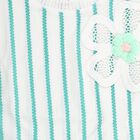 Girls Light Teal and White Round Neck Casual T-Shirt, Light Blue, small