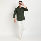 Men's Casual Shirt, Olive, small image number null