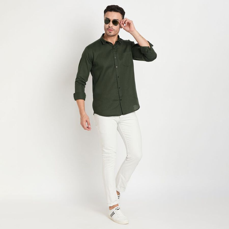 Men's Casual Shirt, Olive, large image number null