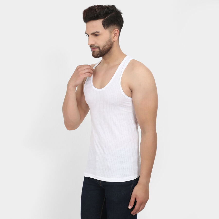Cotton Drop Needle Vest, White, large image number null