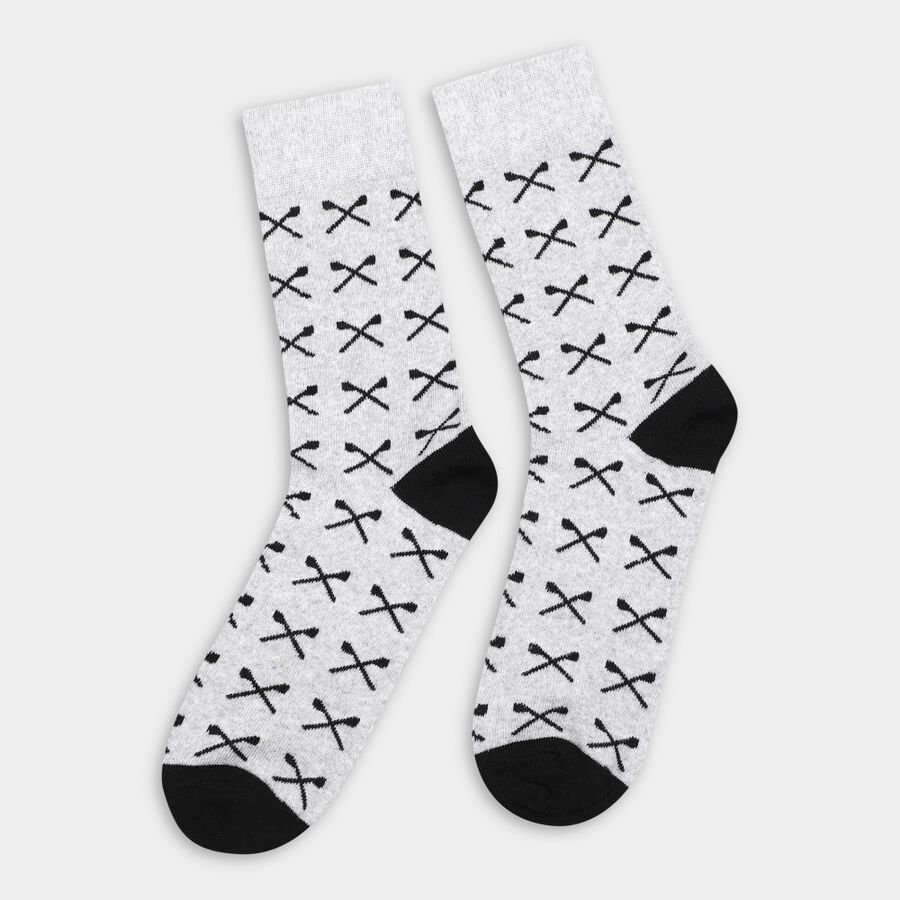 Men's Socks (Pack of 3), Melange Light Grey, large image number null