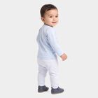 Infants' Light Blue 100% Cotton Round Neck Graphic Print Baba Suit, Light Blue, small