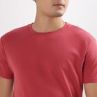 Men's Round Neck Half Sleeves T-Shirt , Red, small