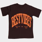 Boys' Half Sleeves T-Shirt, भूरा, small