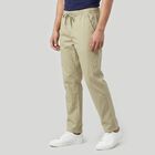 Men's Green Slim Fit Casual Trousers, Light Green, small