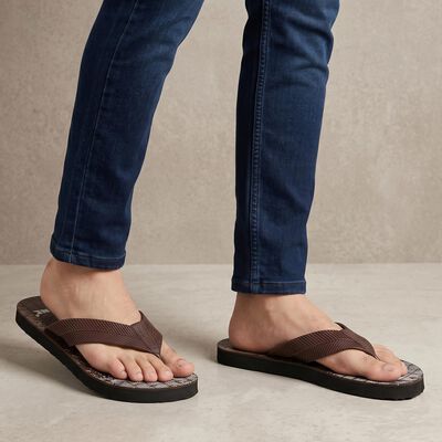 Men's Brown Toe-Post Flip-Flops