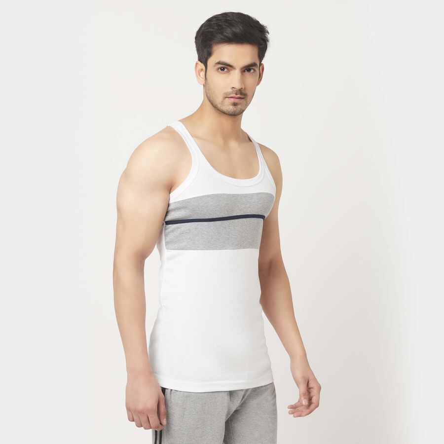 Sleeveless Gym T-Shirt, White, large image number null