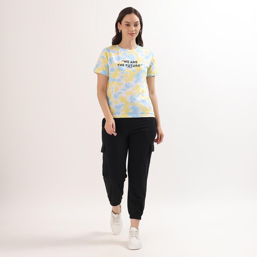 Ladies' 100% Cotton Round Neck T-Shirt, Off White, large image number null